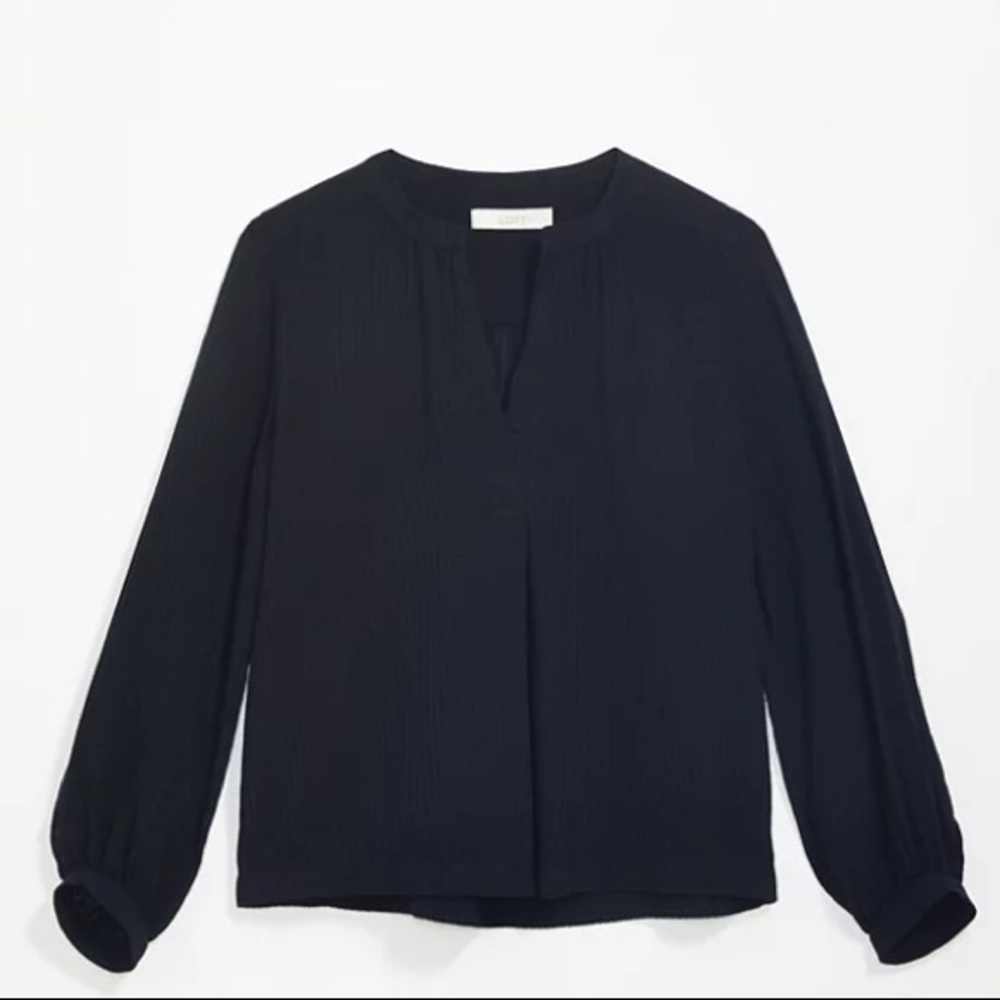 Textured Split Neck Blouse XL New
